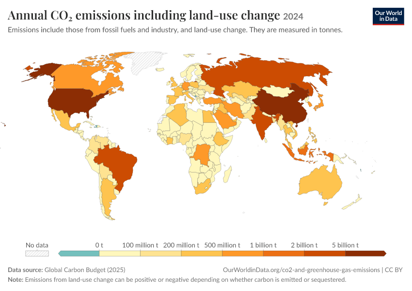 A thumbnail of the "Annual CO₂ emissions including land-use change" chart